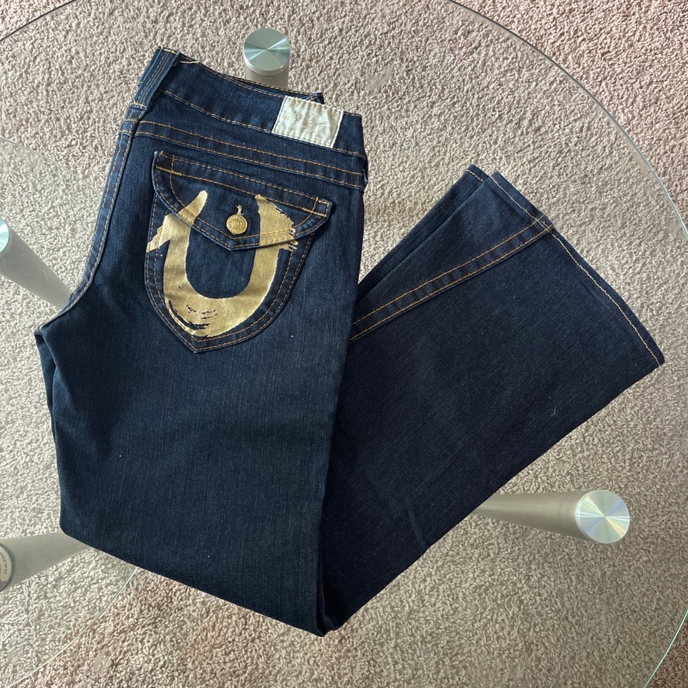 Dark blue true religion bootcut jeans